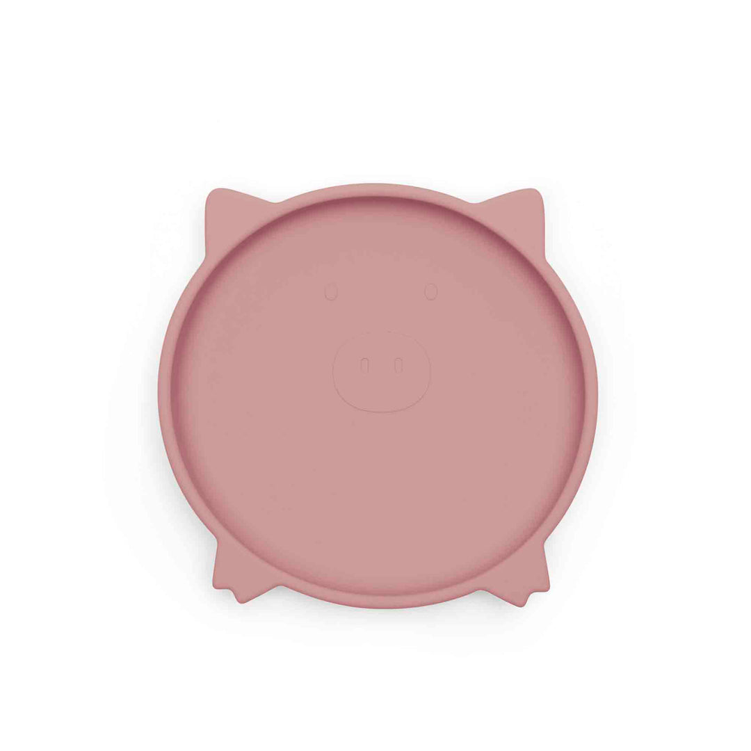 Ickle Bubba 6 Piece Pig Silicone Feeding Set includes Bowl, Plate, Bib, Cup & Cutlery - Pink