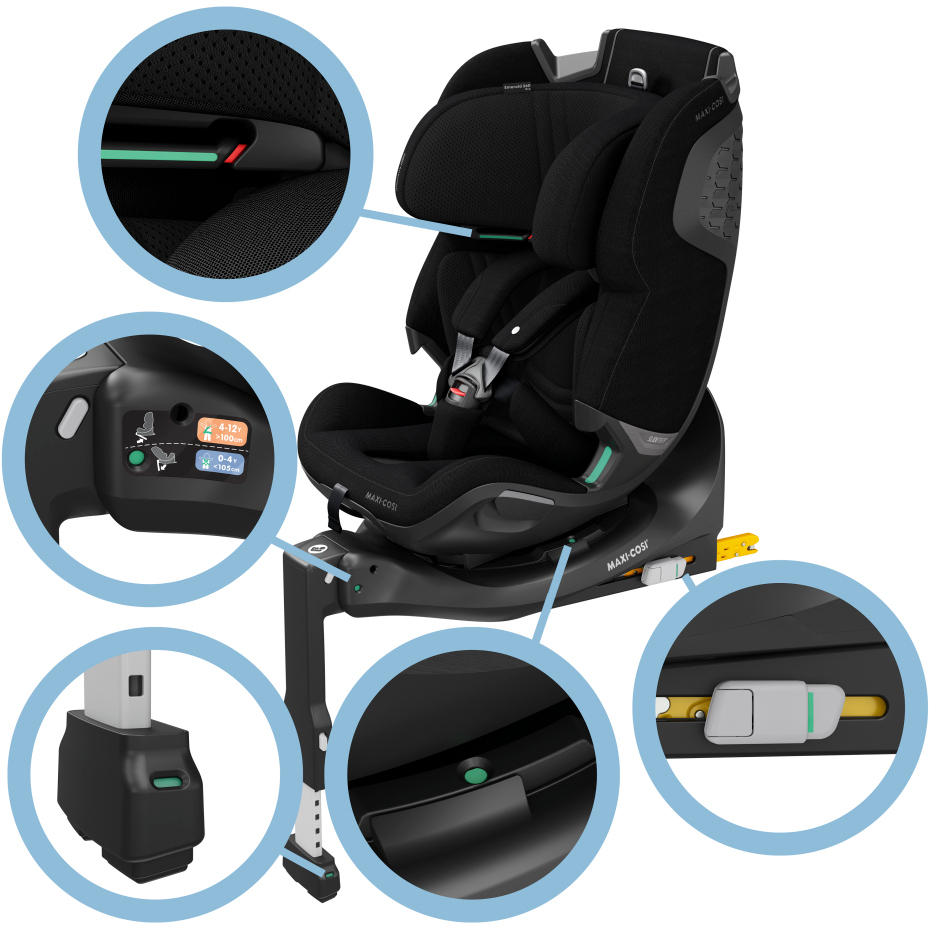 Maxi Cosi Emerald 360 Pro Car Seat - Authentic Black