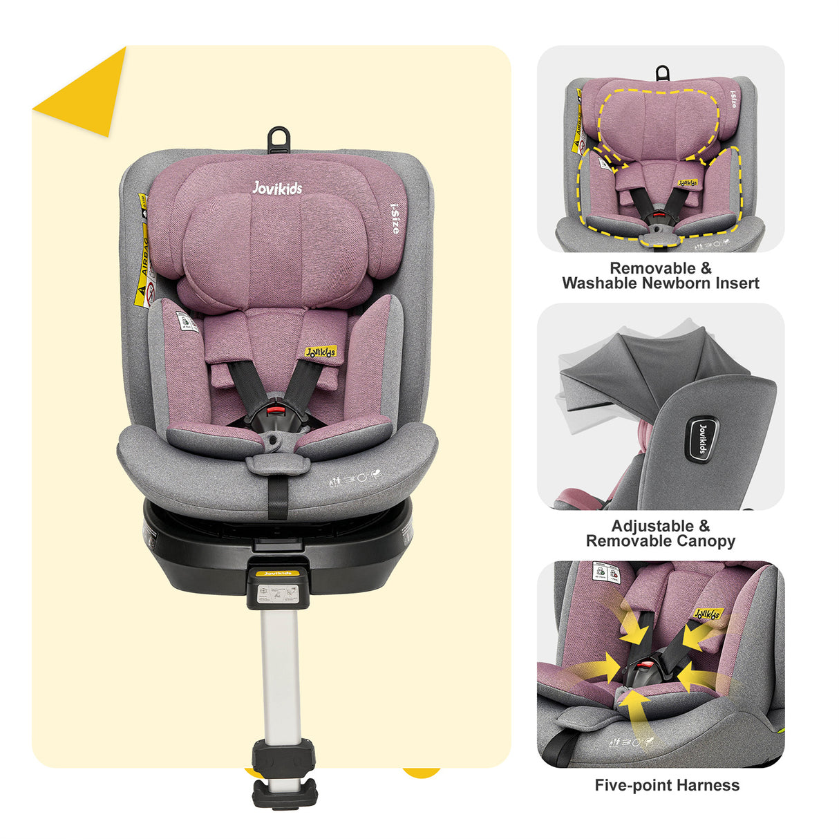Jovikids Ranger Rotating Car Seat - Pink