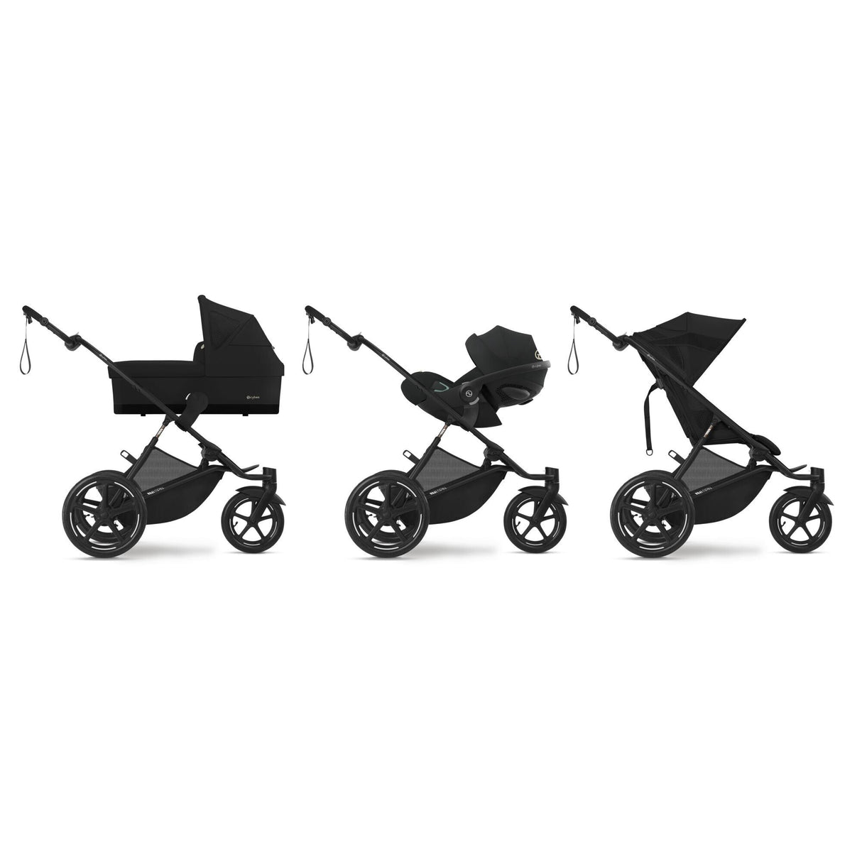 Cybex Avi Spin Pushchair Bundle with Accessories - Moon Black
