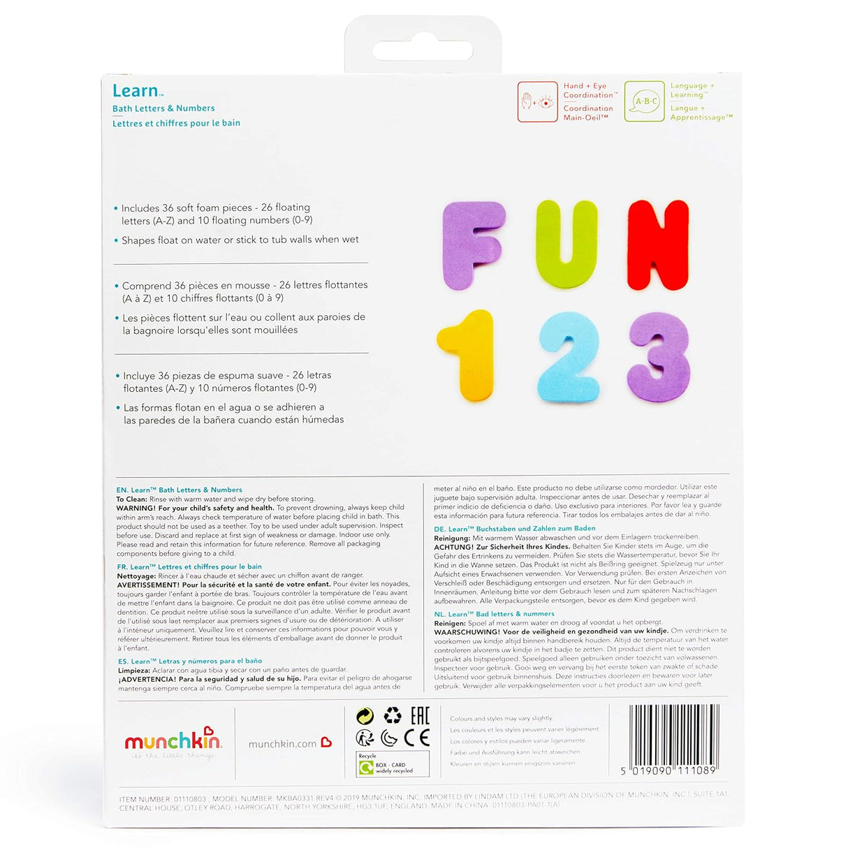 Munchkin Letters and Numbers Bath Toys (36 Items)