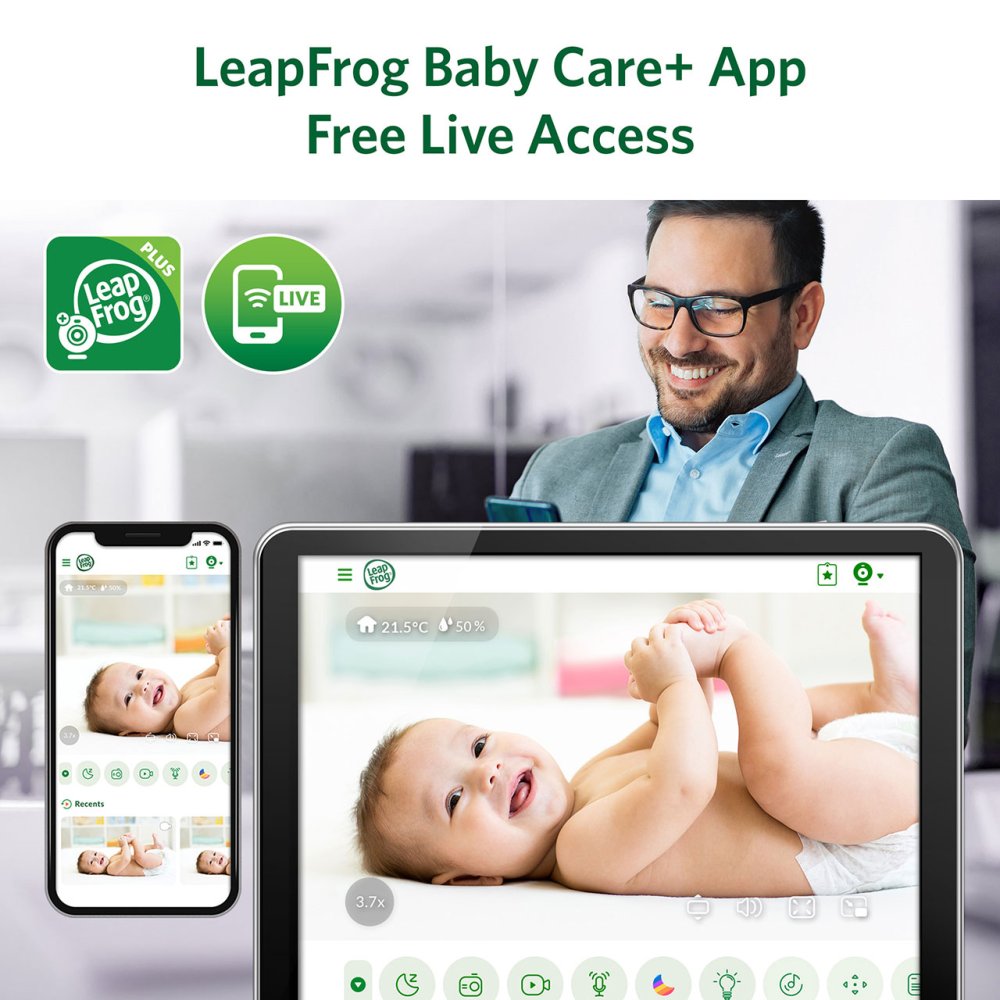 Leapfrog LF5817 7" Over-The-Crib Smart HD Video Baby Monitor