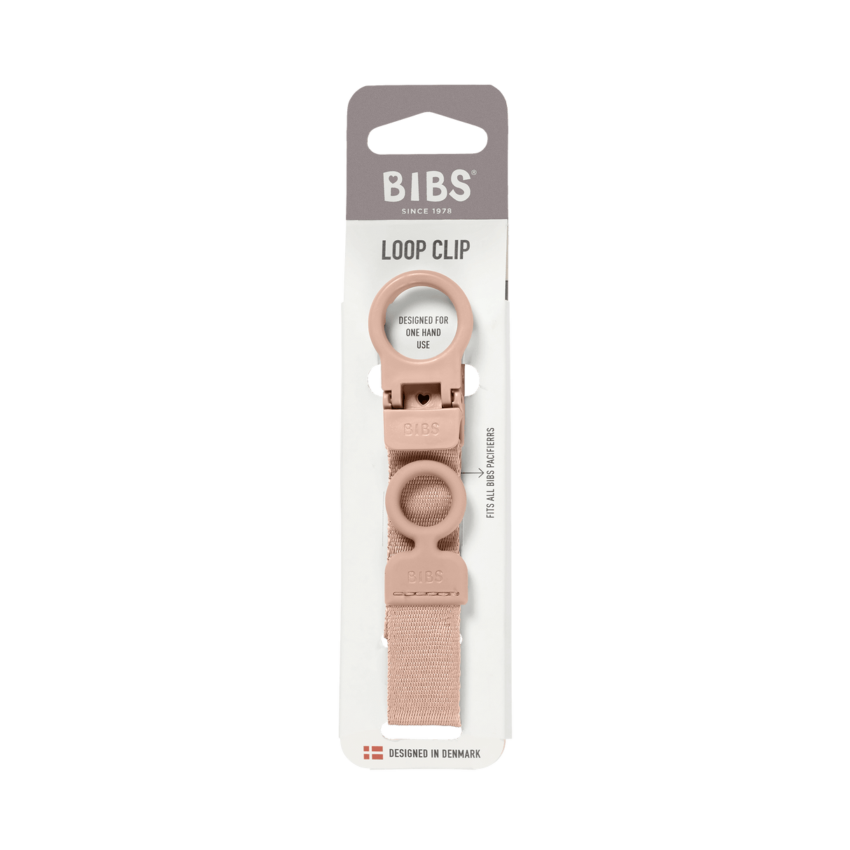 BIBS Pacifier Soother Clip - Blush