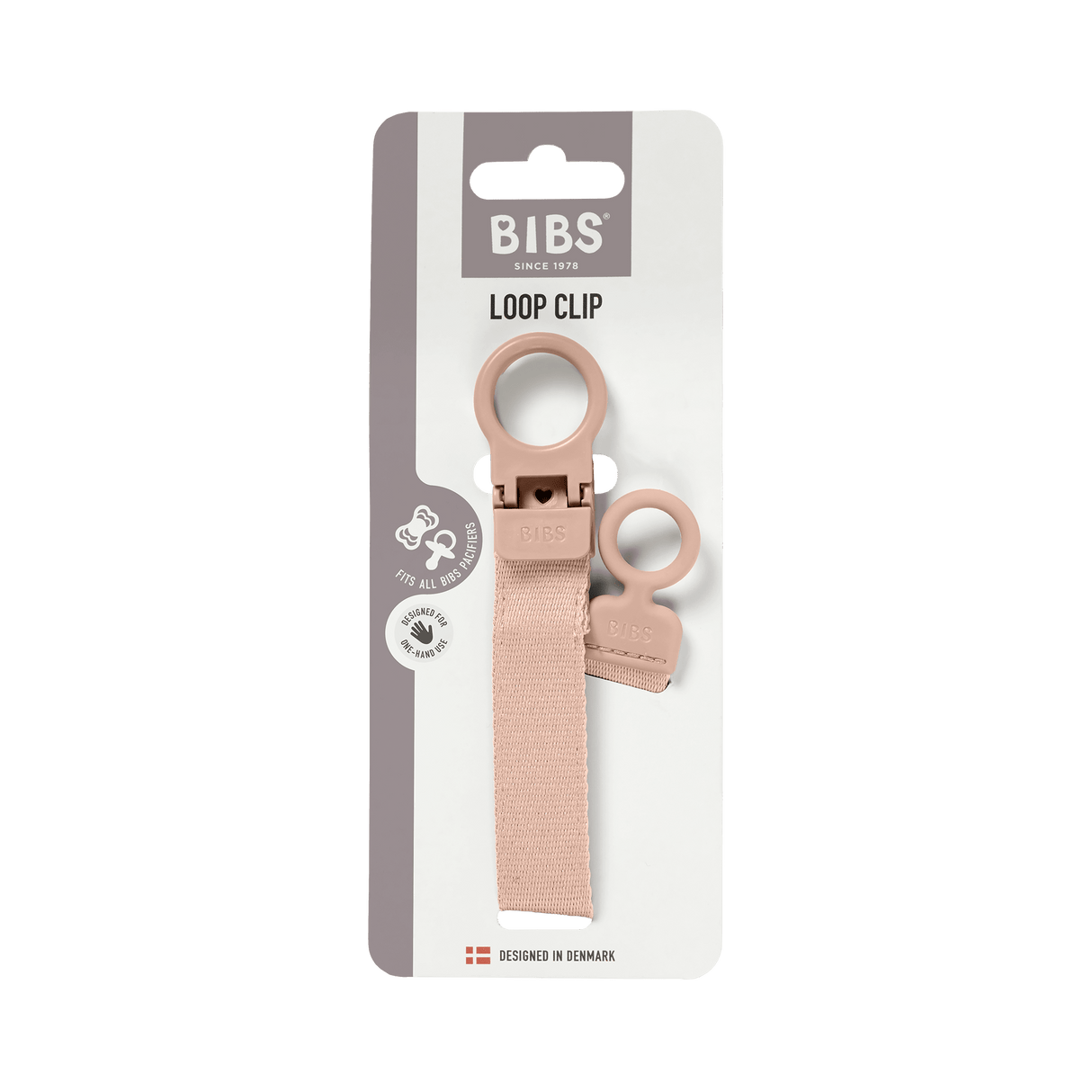 BIBS Pacifier Soother Clip - Blush