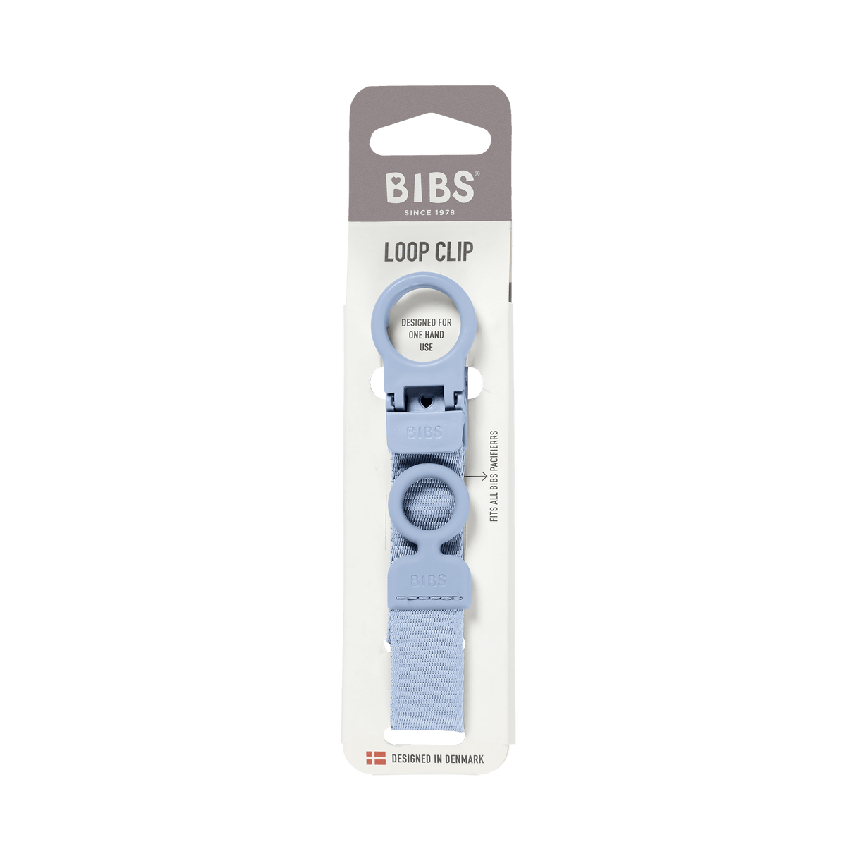 BIBS Pacifier Soother Clip - Dusty Blue