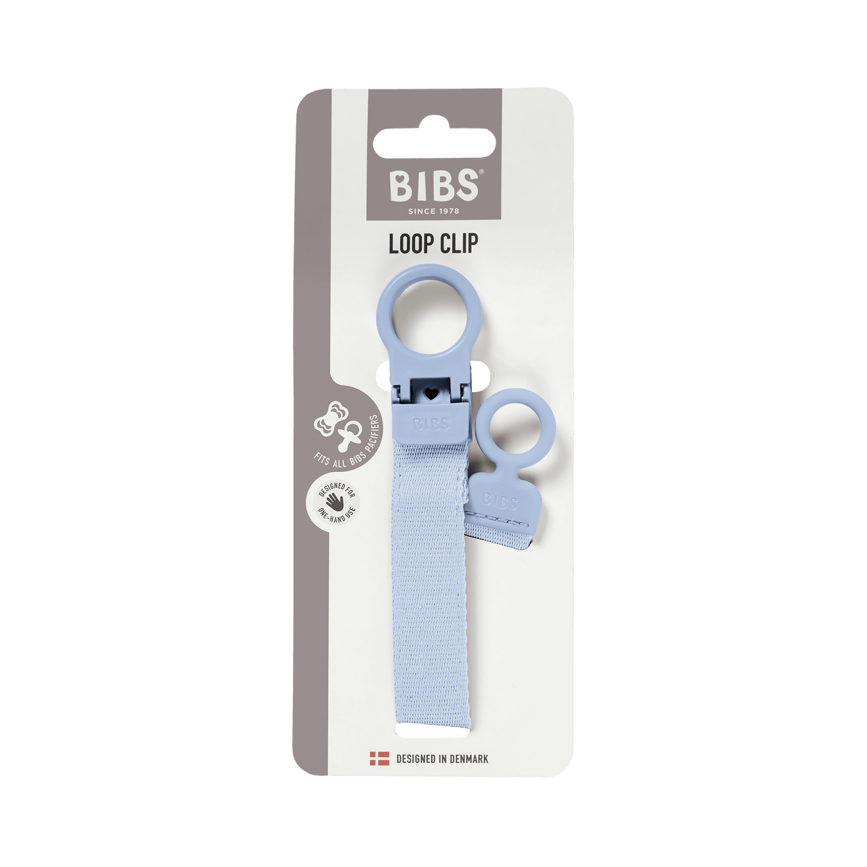 BIBS Pacifier Soother Clip - Dusty Blue