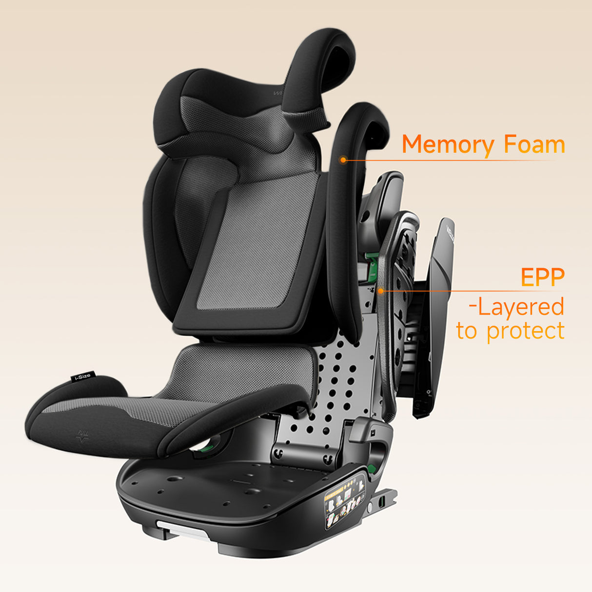 Welldon Cocoon Travel 2 High Back Booster - Ebony