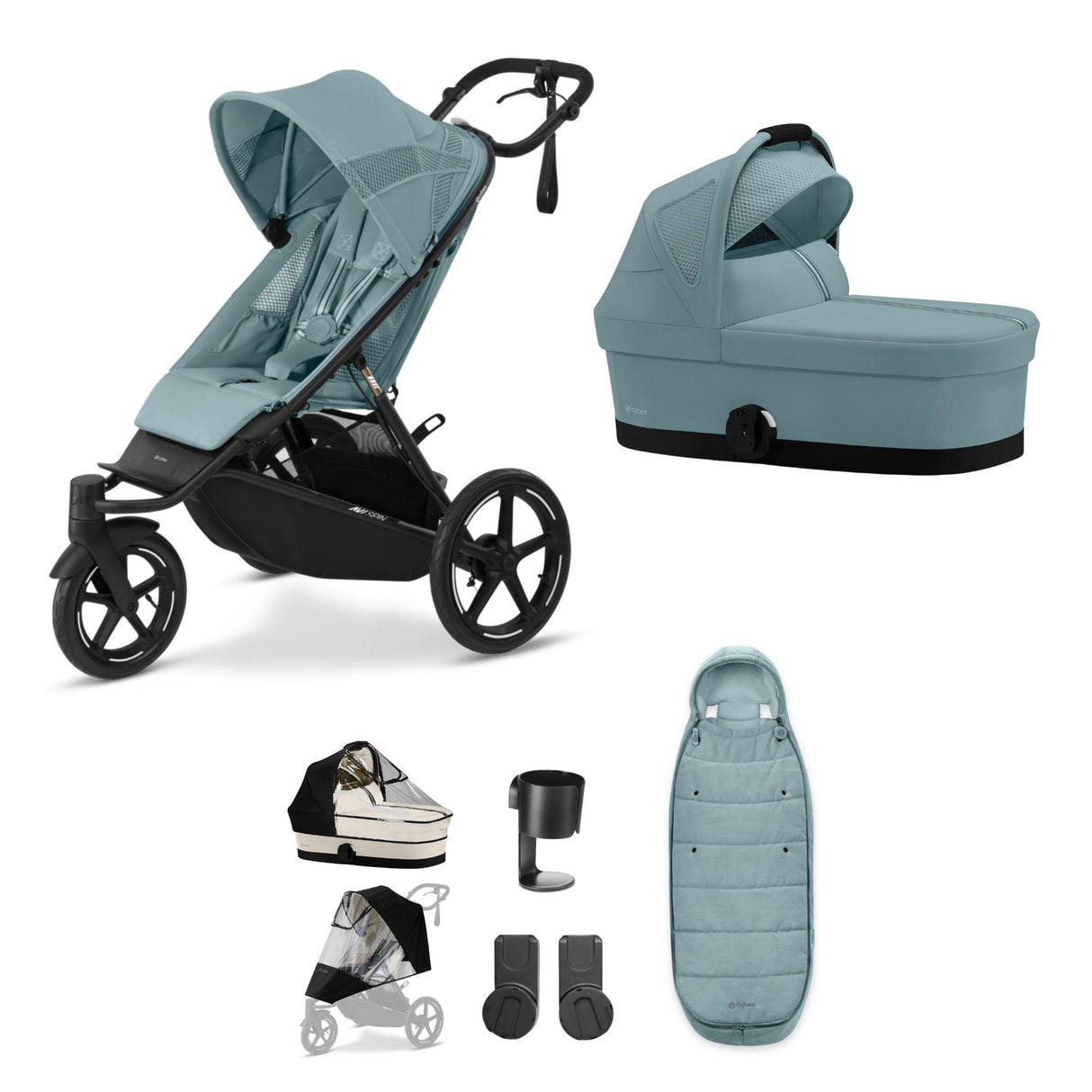 Cybex Avi Spin Pushchair Bundle with Accessories - Stormy Blue
