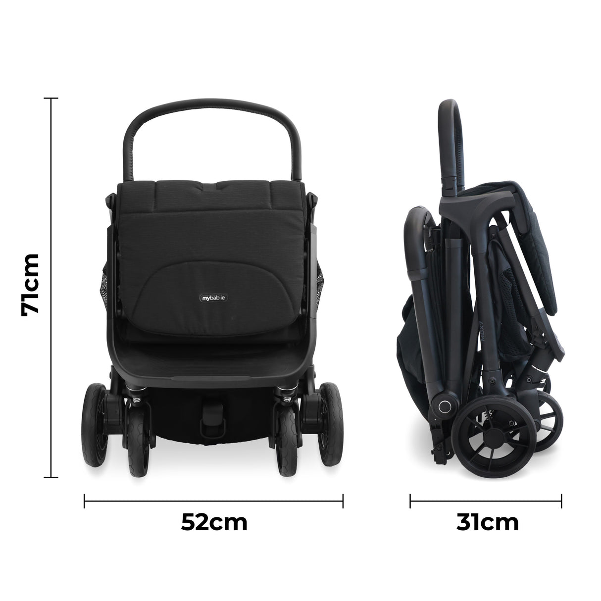 My Babiie MBX7 Compact Stroller - Black