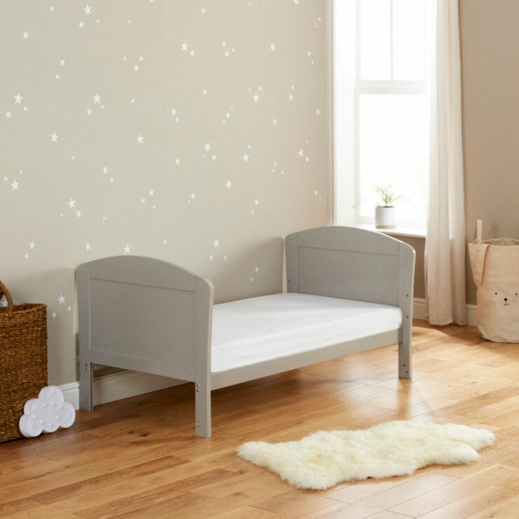 Babymore Aston 3 Piece Nursery Furniture Set with Cot Bed, Dresser & Wardrobe - Grey