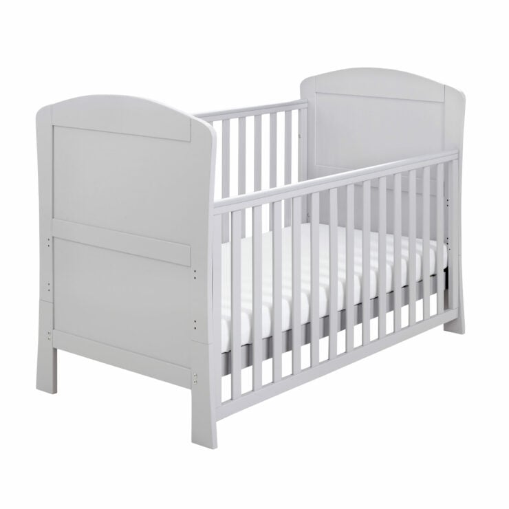 Babymore Aston 3 Piece Nursery Furniture Set with Cot Bed, Dresser & Wardrobe - Grey