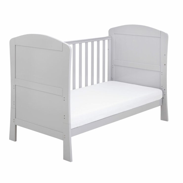 Babymore Aston 3 Piece Nursery Furniture Set with Cot Bed, Dresser & Wardrobe - Grey