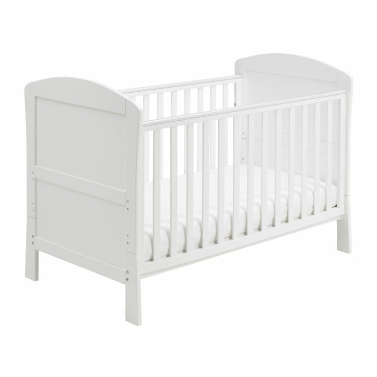 Babymore Aston 3 Piece Nursery Furniture Set with Cot Bed, Dresser & Wardrobe - White