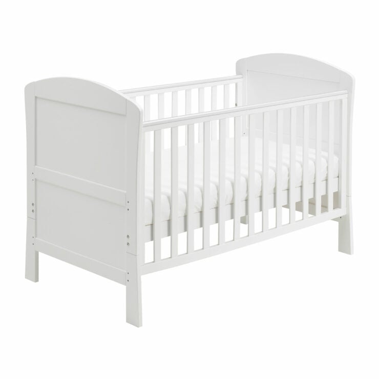 Babymore Aston 3 Piece Nursery Furniture Set with Cot Bed, Dresser & Wardrobe - White