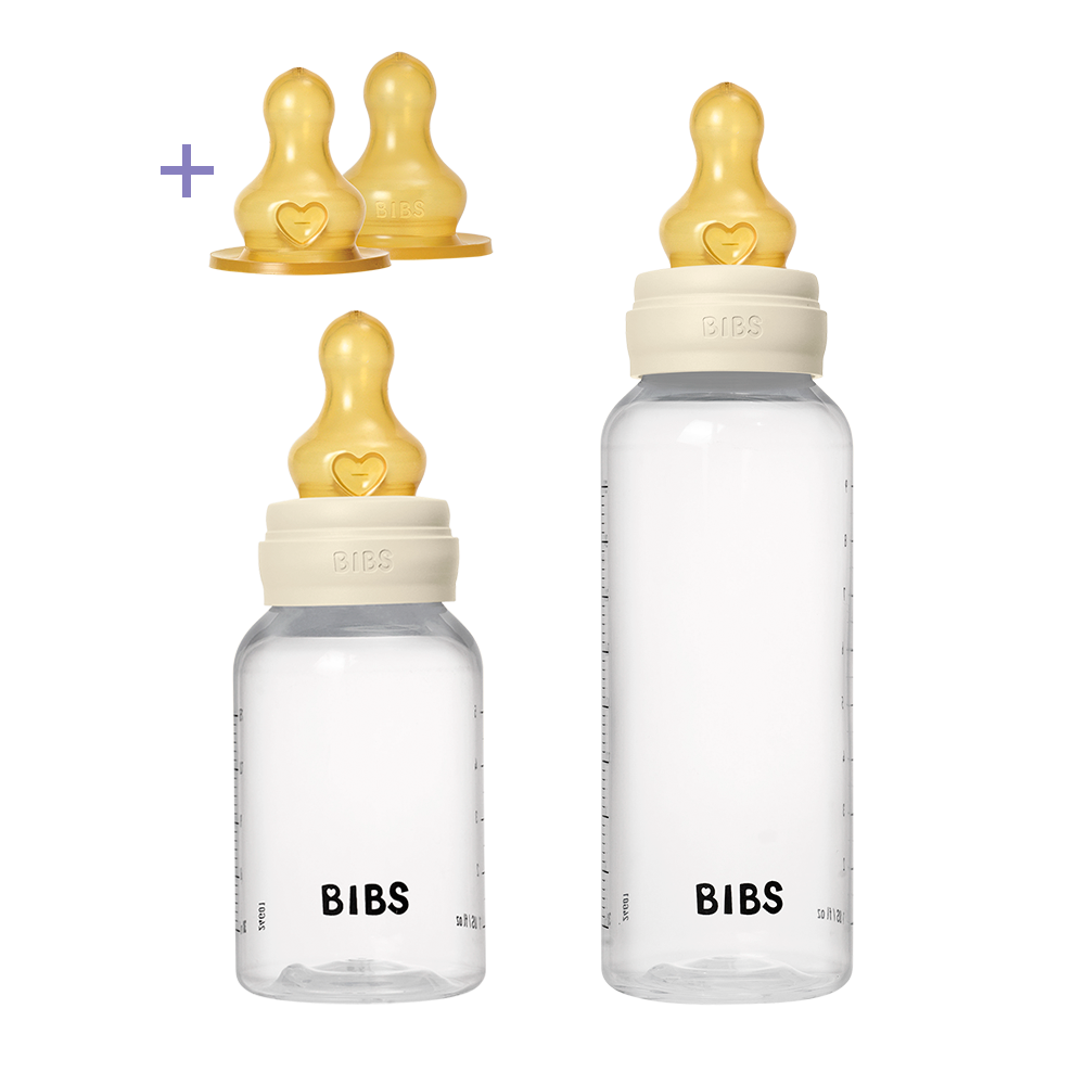 BIBS Grow & Flow Baby Bottle 150ml and 270ml Latex Set - Ivory
