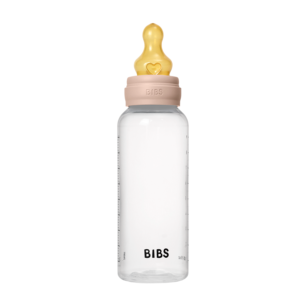 BIBS Medium Flow 270ml Latex Baby Bottle - Blush
