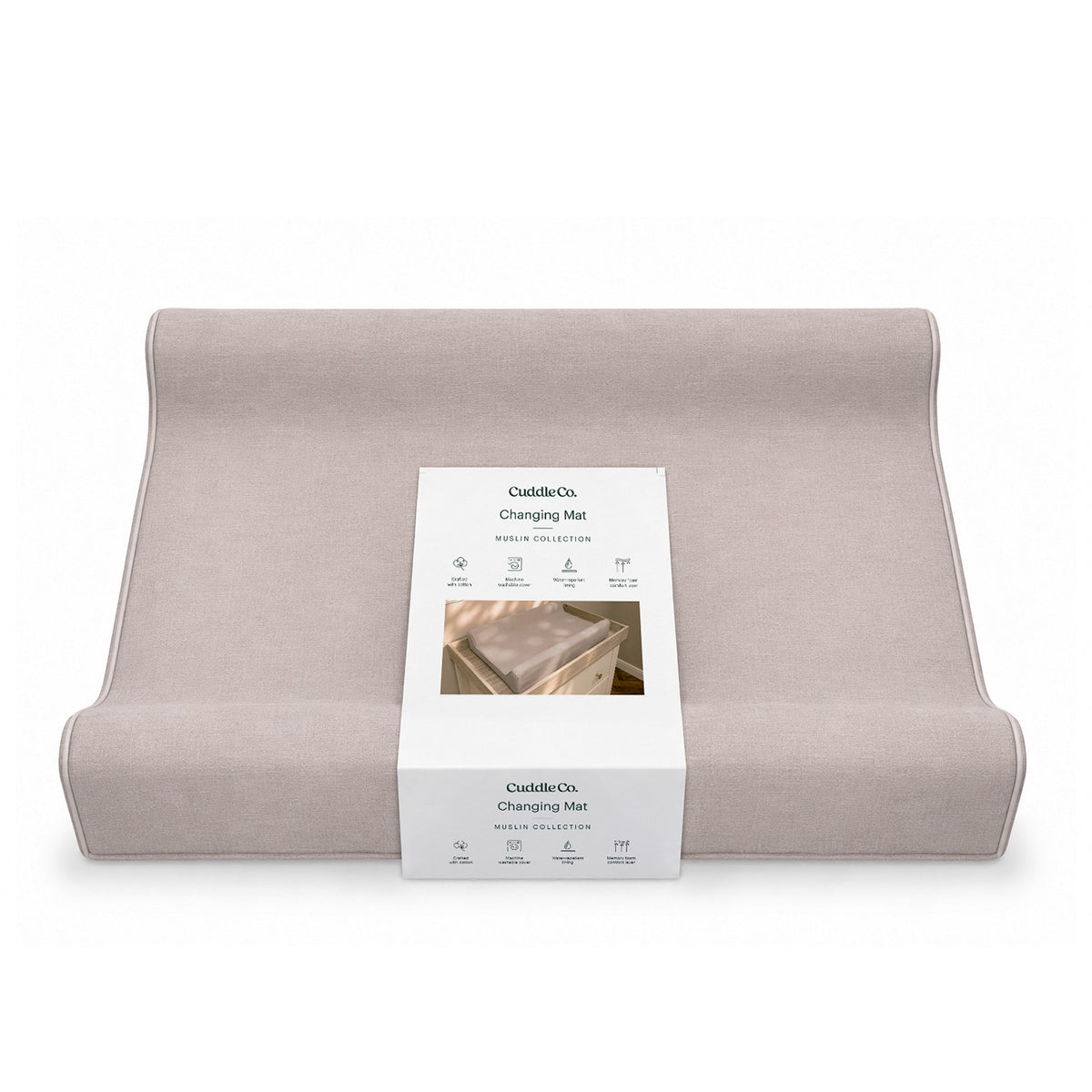 CuddleCo Wedge Muslin Changing Mat - Cashmere Mocha