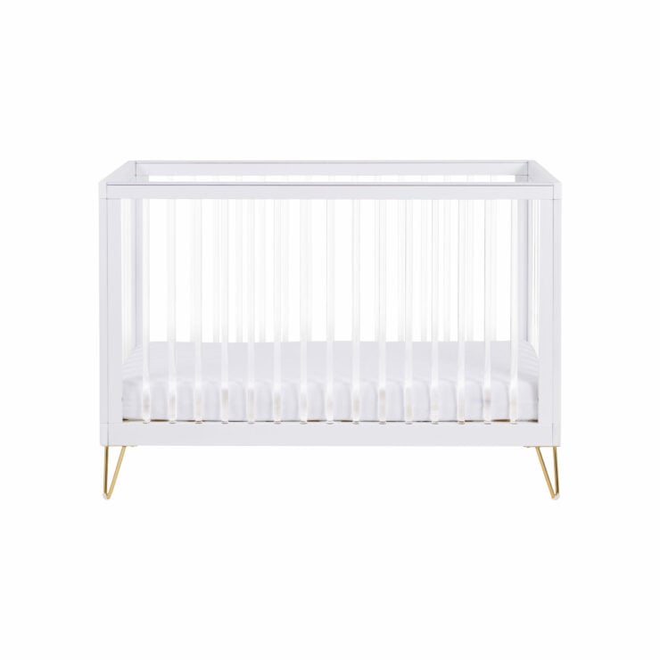 Babymore Kimi Acrylic 2 Piece Nursery Furniture Set with Cot Bed and Dresser