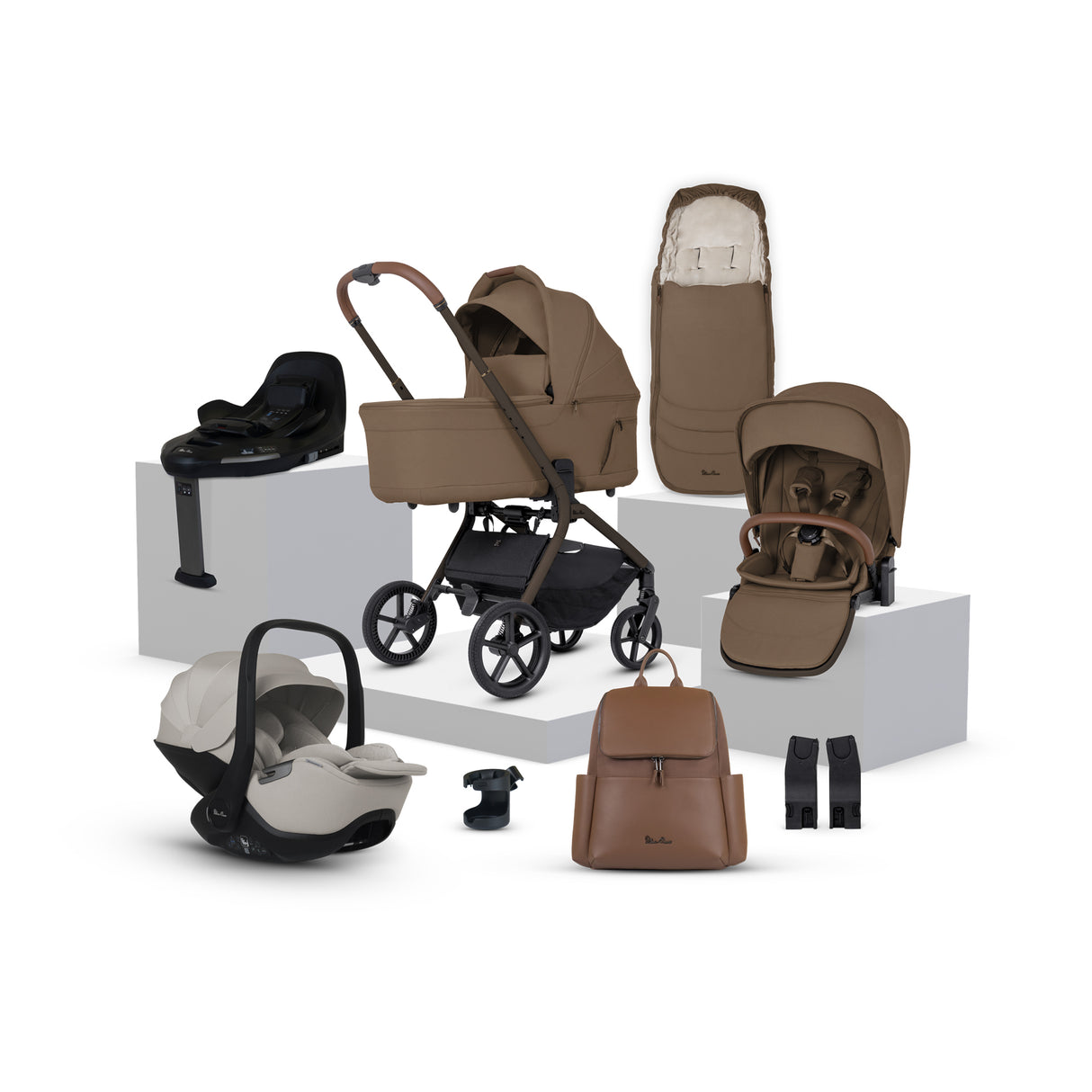 Silver Cross Breez Ultimate Travel System with Glide Plus 360 and ISOFIX Base - Maple