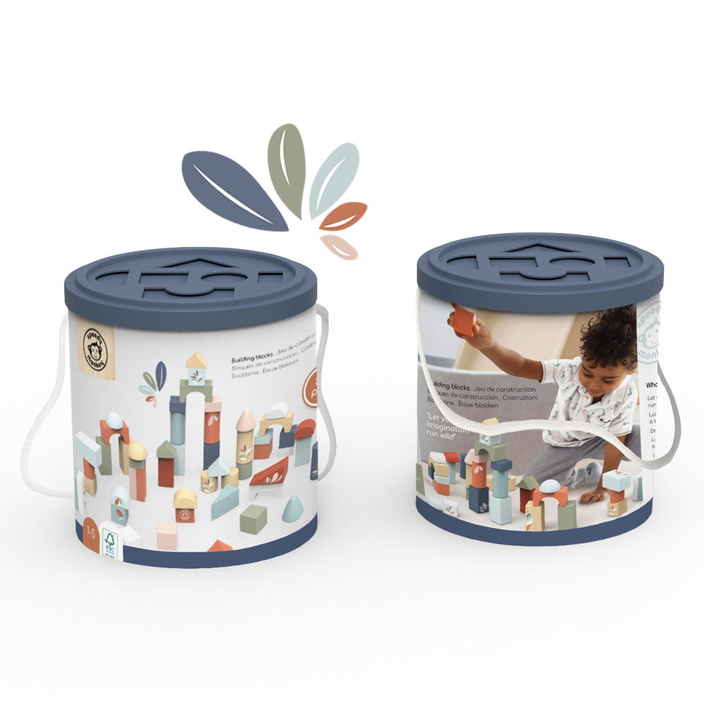 Speedy Monkey Building Blocks with Shape Sorter - 50 Pieces