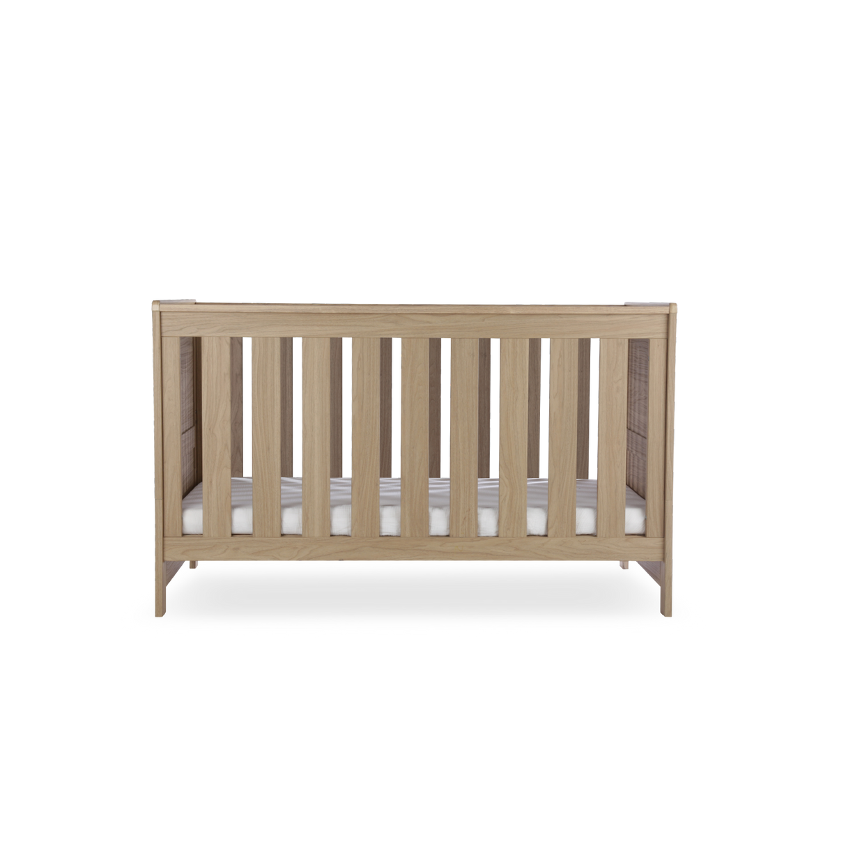 CuddleCo Burford 2 Piece Nursery Furniture Set with Cot Bed and Dresser - Oak