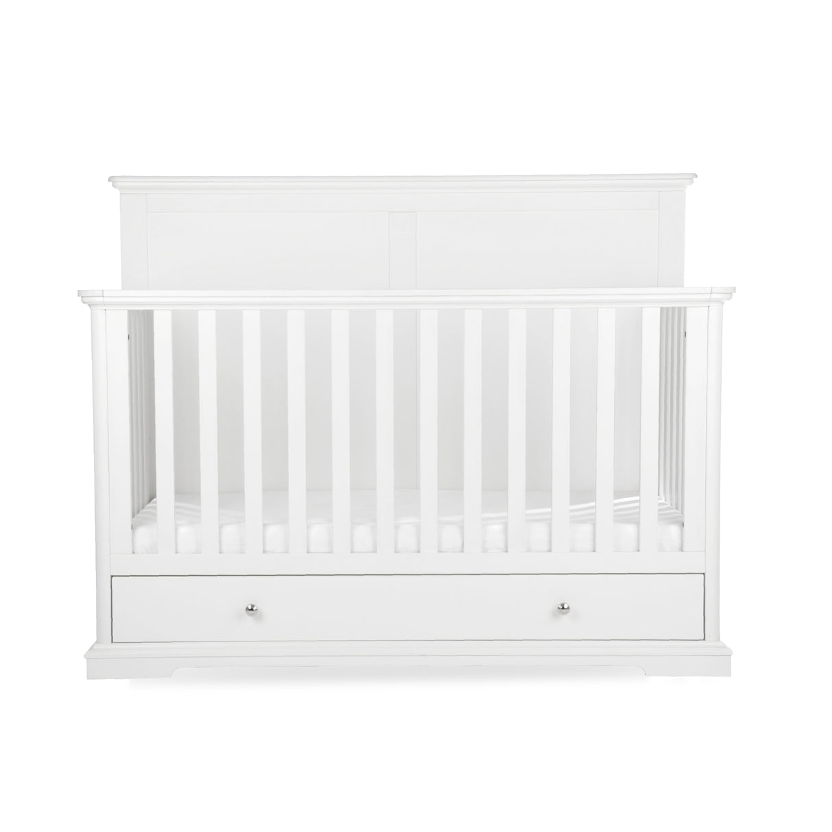 CuddleCo Beaumont Grand 2 Piece Nursery Furniture Set with Cot Bed and Dresser - White