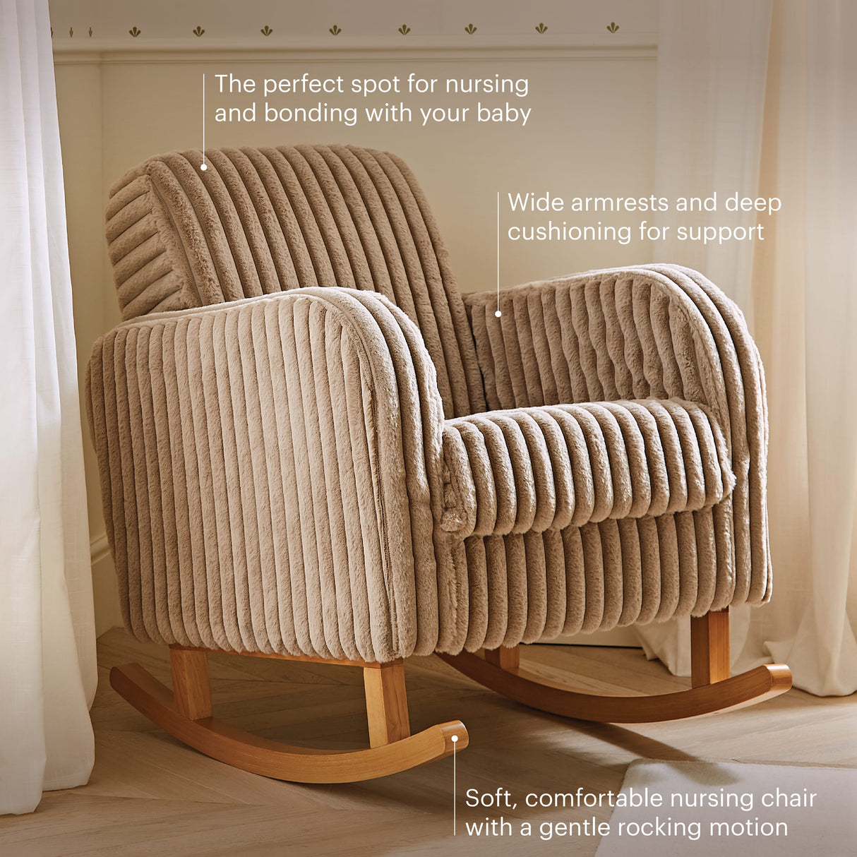 Cuddle Co Etta Faux Fur Nursing Chair - Mink