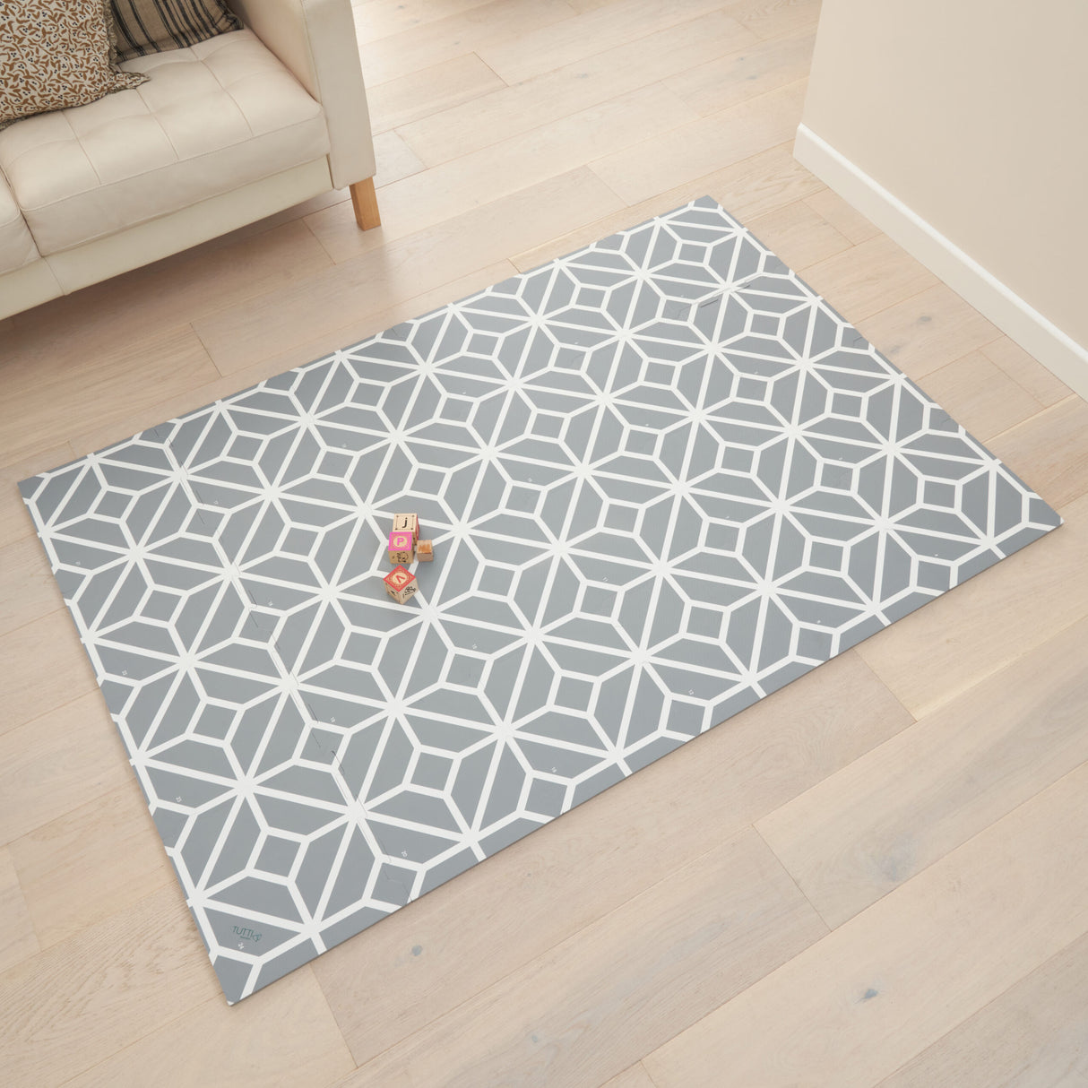 Tutti Bambini 120x 175cm Foam Puzzle Playmat - Tiles Grey