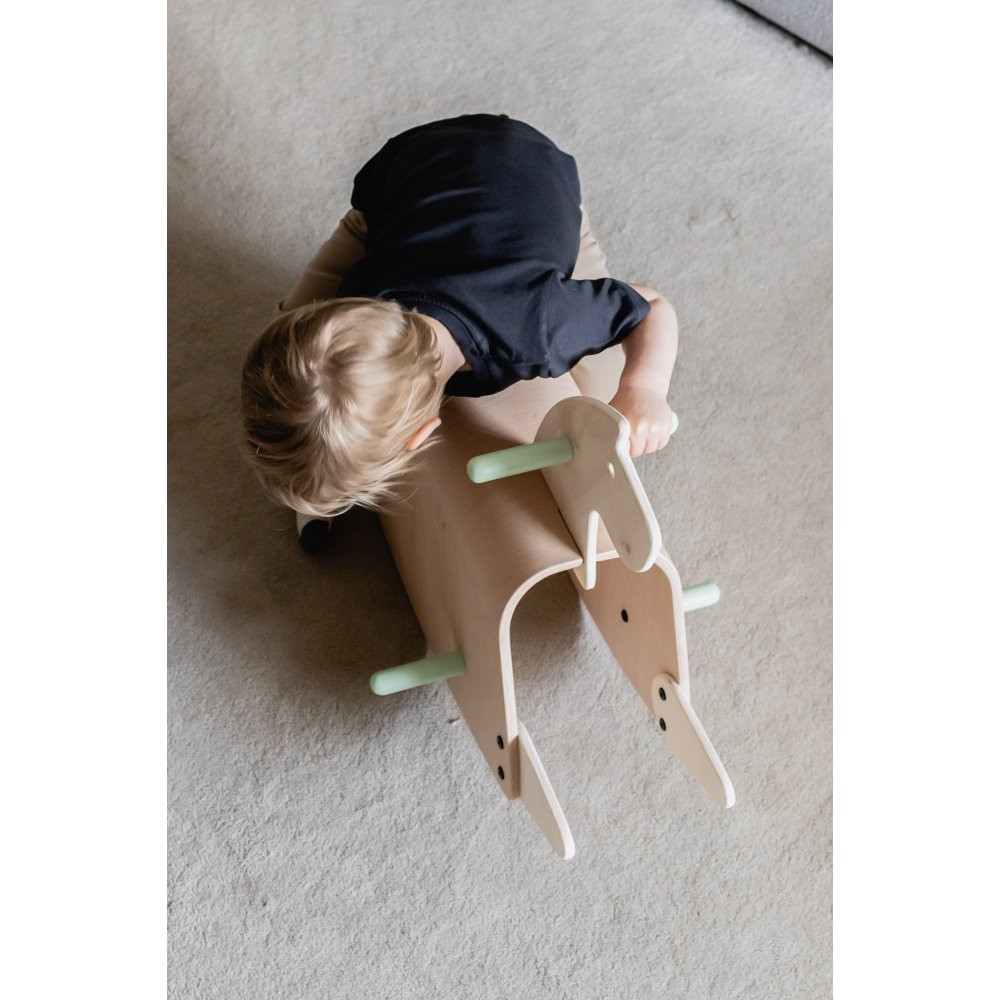 MamaToyz Pinto Wooden Rocking Horse