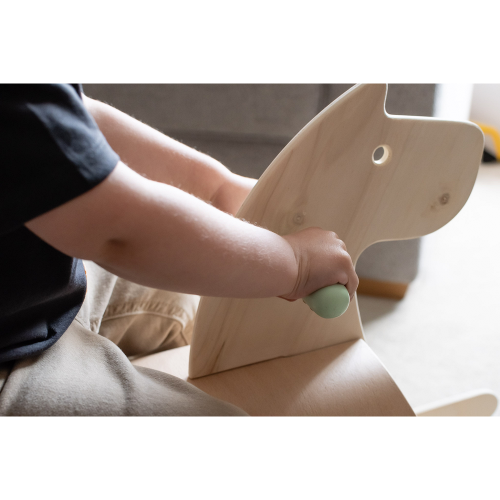 MamaToyz Pinto Wooden Rocking Horse