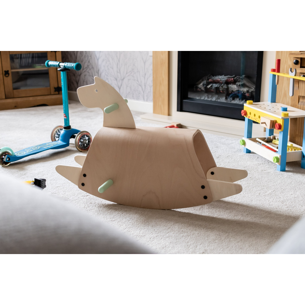 MamaToyz Pinto Wooden Rocking Horse