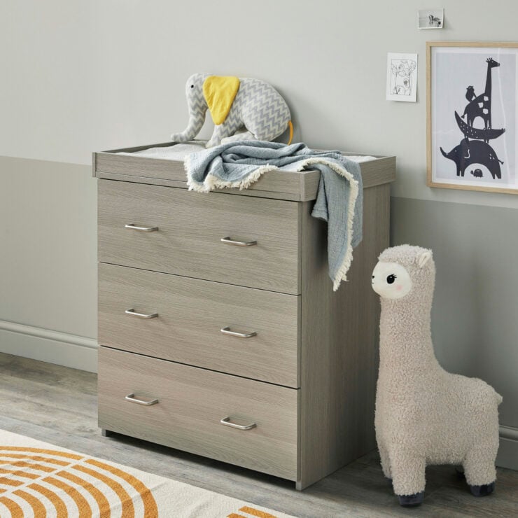 Babymore Caro Chest Changer / Dresser - Grey Wash