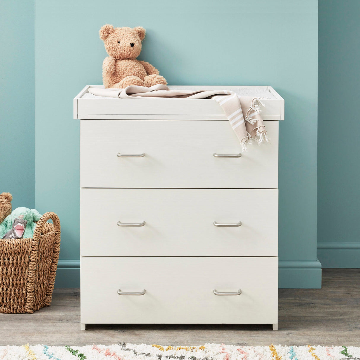 Babymore Caro Chest Changer / Dresser - White Wash