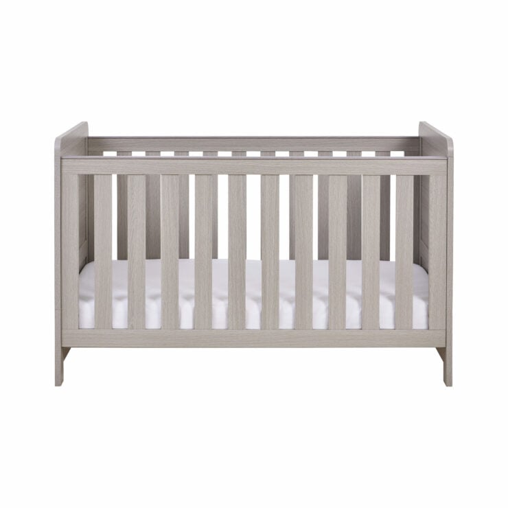 Babymore Caro 2 Piece Nursery Furniture Set with Cot Bed & Dresser - Grey Wash