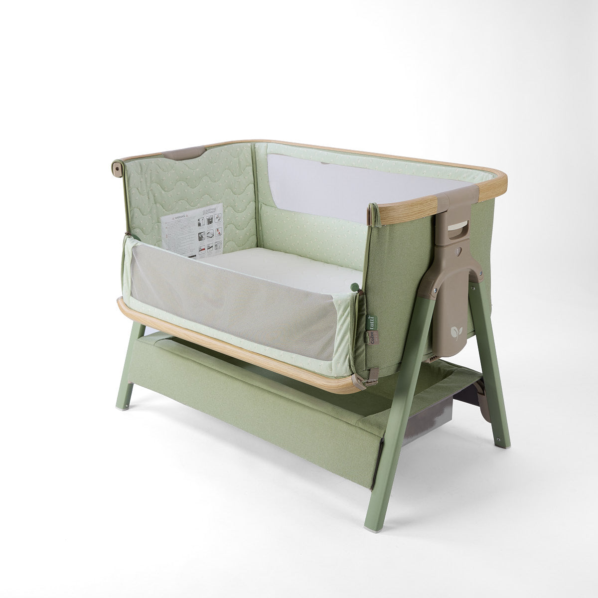 Tutti BambiniCozee Air 2 Bedside Crib - Drifted Oak & Eucalyptus