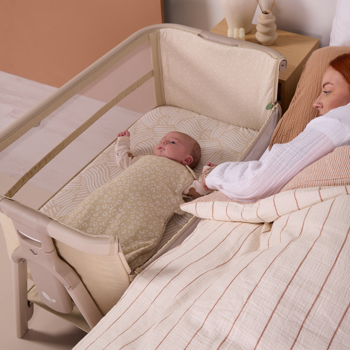 Tutti Bambini Cozee Zen Bedside Crib - Sand