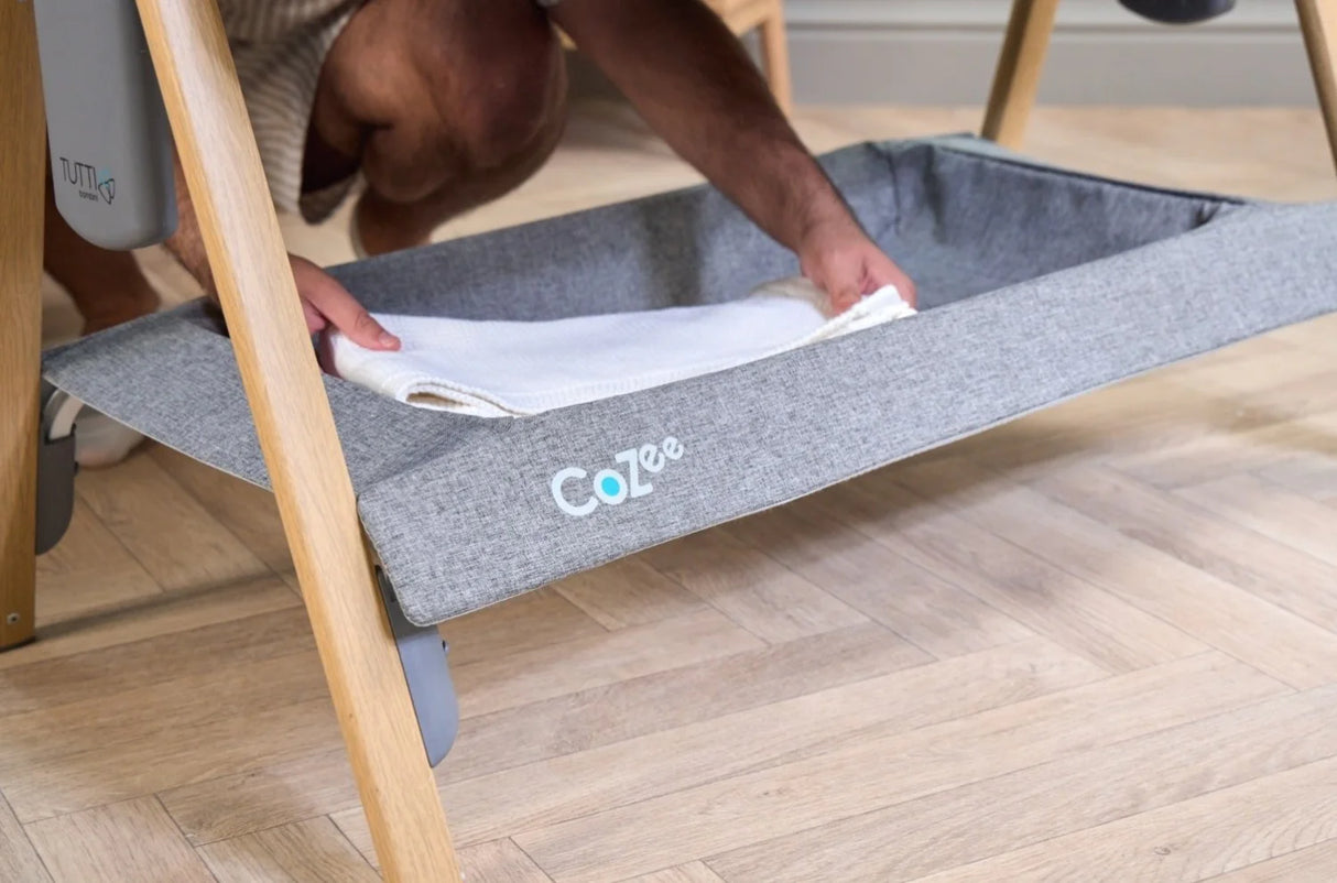 Tutti Bambini Cozee Air Bedside Crib - Oak & Charcoal