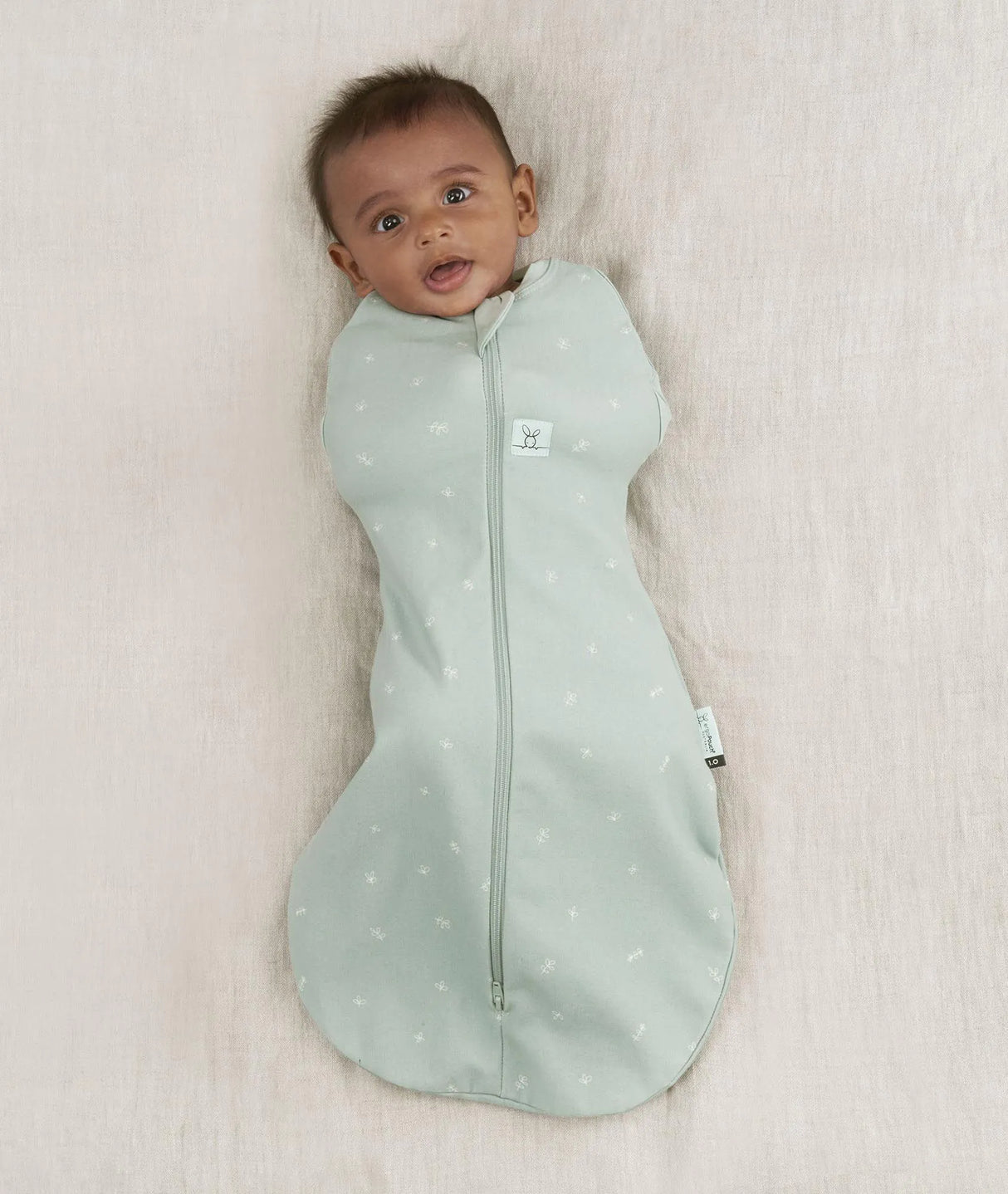 ergoPouch Organic All Year Swaddle Sleeping Bag | 1.0 Tog | 3-6 Months - Sage