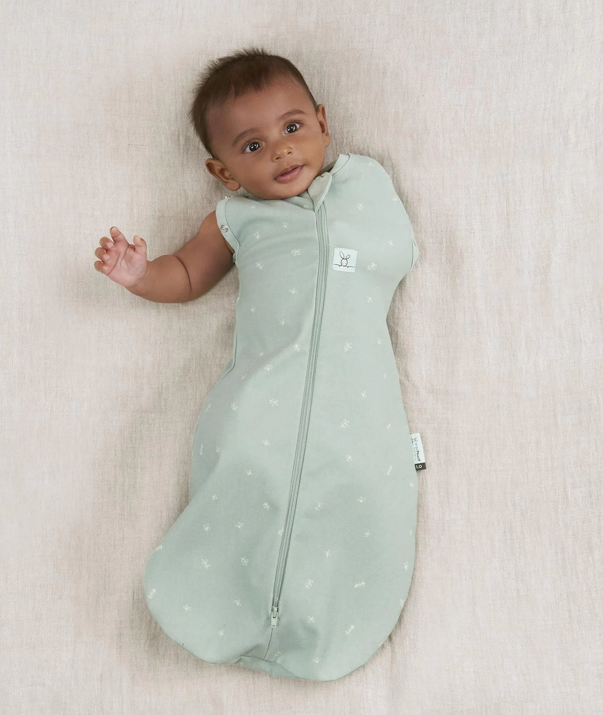 ergoPouch Organic All Year Swaddle Sleeping Bag | 1.0 Tog | 3-6 Months - Sage