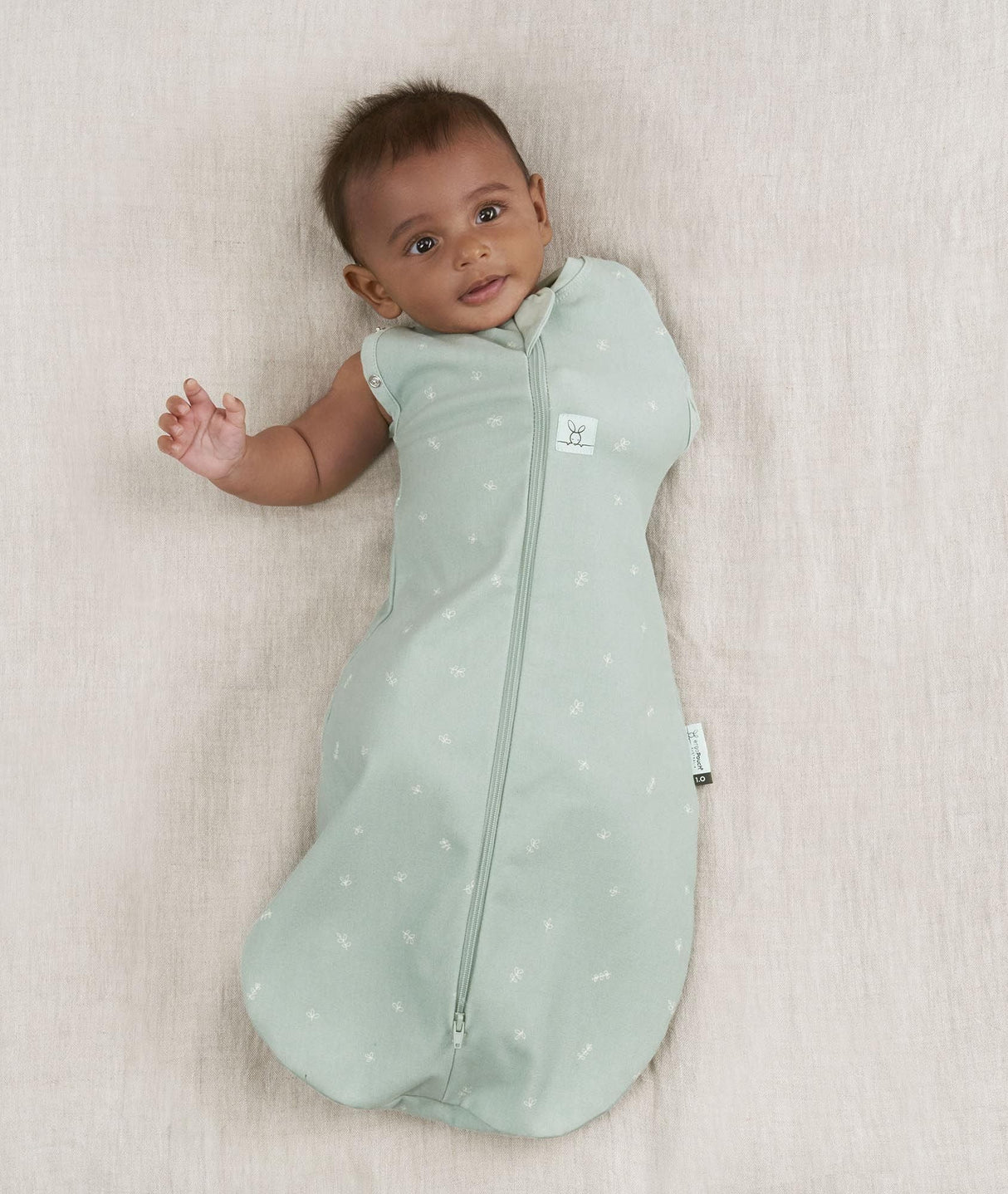 ergoPouch Organic All Year Newborn Swaddle Sleeping Bag | 1.0 Tog - Sage