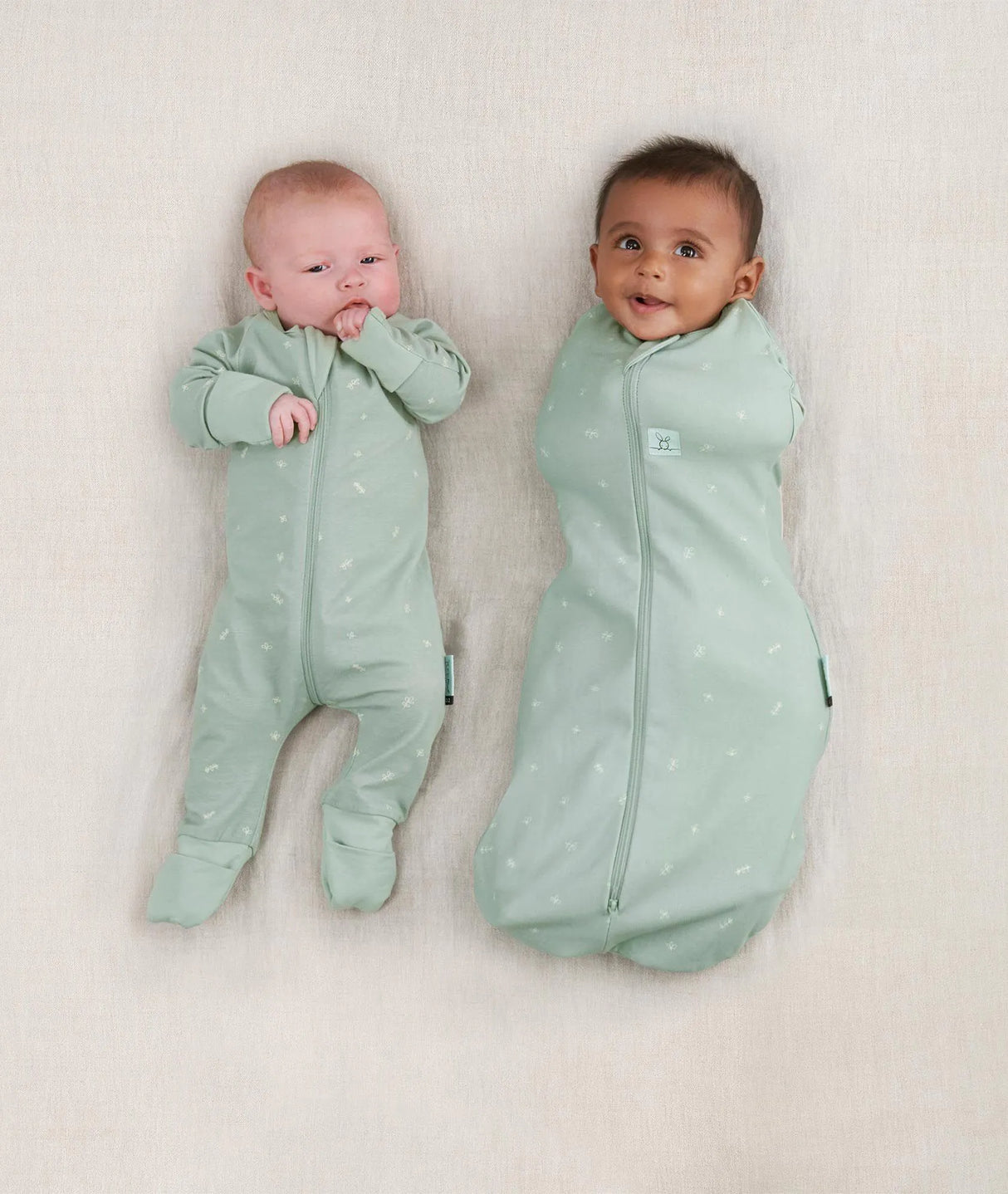 ergoPouch Organic All Year Swaddle Sleeping Bag | 1.0 Tog | 3-6 Months - Sage