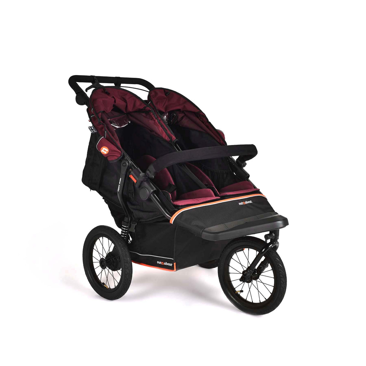 Out n About Nipper V6 Plus Double Pushchair - Brambleberry Red