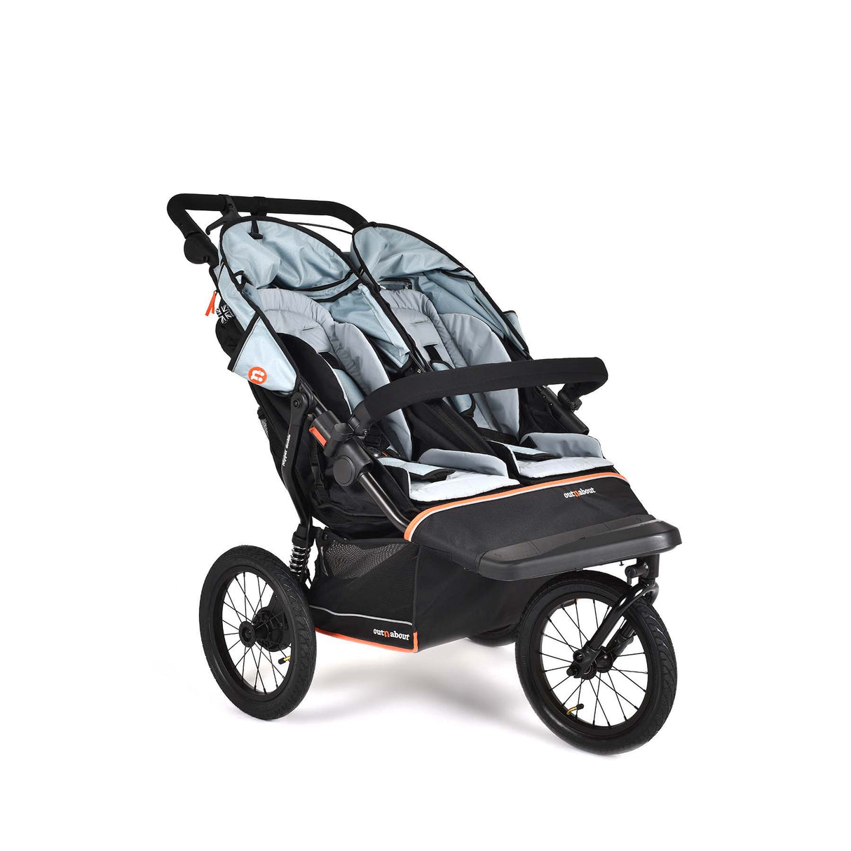 Out n About Nipper V6 Plus Double Pushchair - Rocksalt Grey