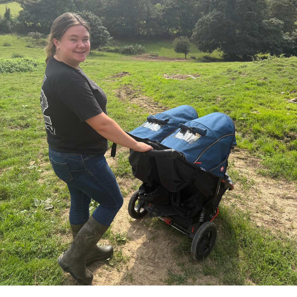 Out n About Nipper V6 Double Pushchair - Brambleberry Red