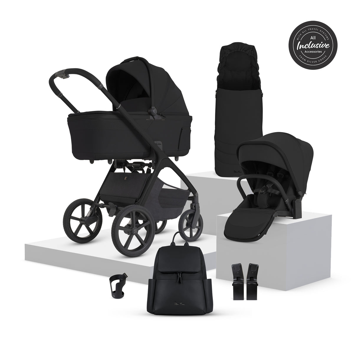 Silver Cross Cove 2 Pushchair Bundle with Accessories - Onyx
