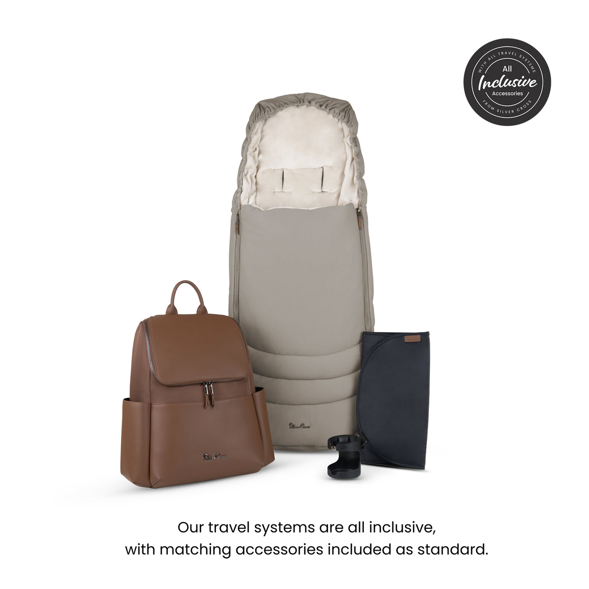 Silver Cross Cove Travel System with Maxi-Cosi Pebble 360 Pro2 & FamilyFix 360 Pro Base – Champagne