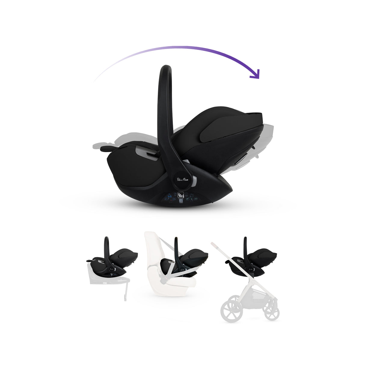 Silver Cross Cove Ultimate Travel System with Glide Plus 360 and ISOFIX Base - Damson