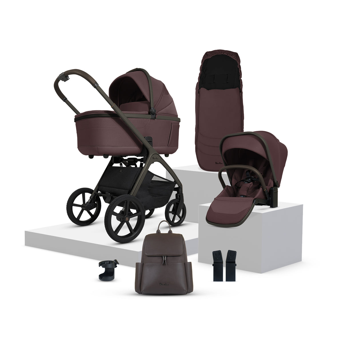 Silver Cross Cove Pushchair Bundle with Accessories - Damson
