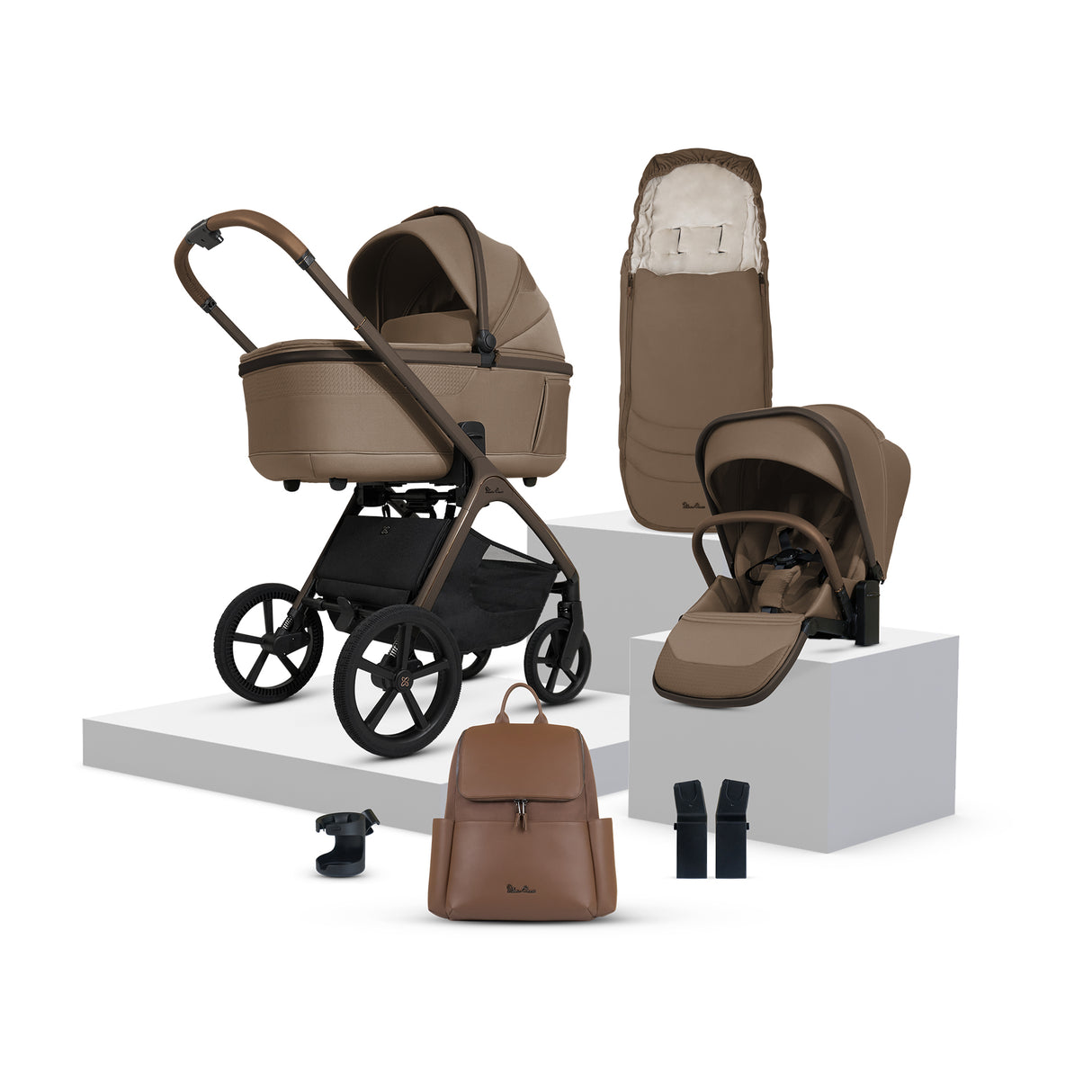 Silver Cross Cove Travel System with Maxi-Cosi Pebble 360 Pro2 & FamilyFix 360 Pro Base – Maple