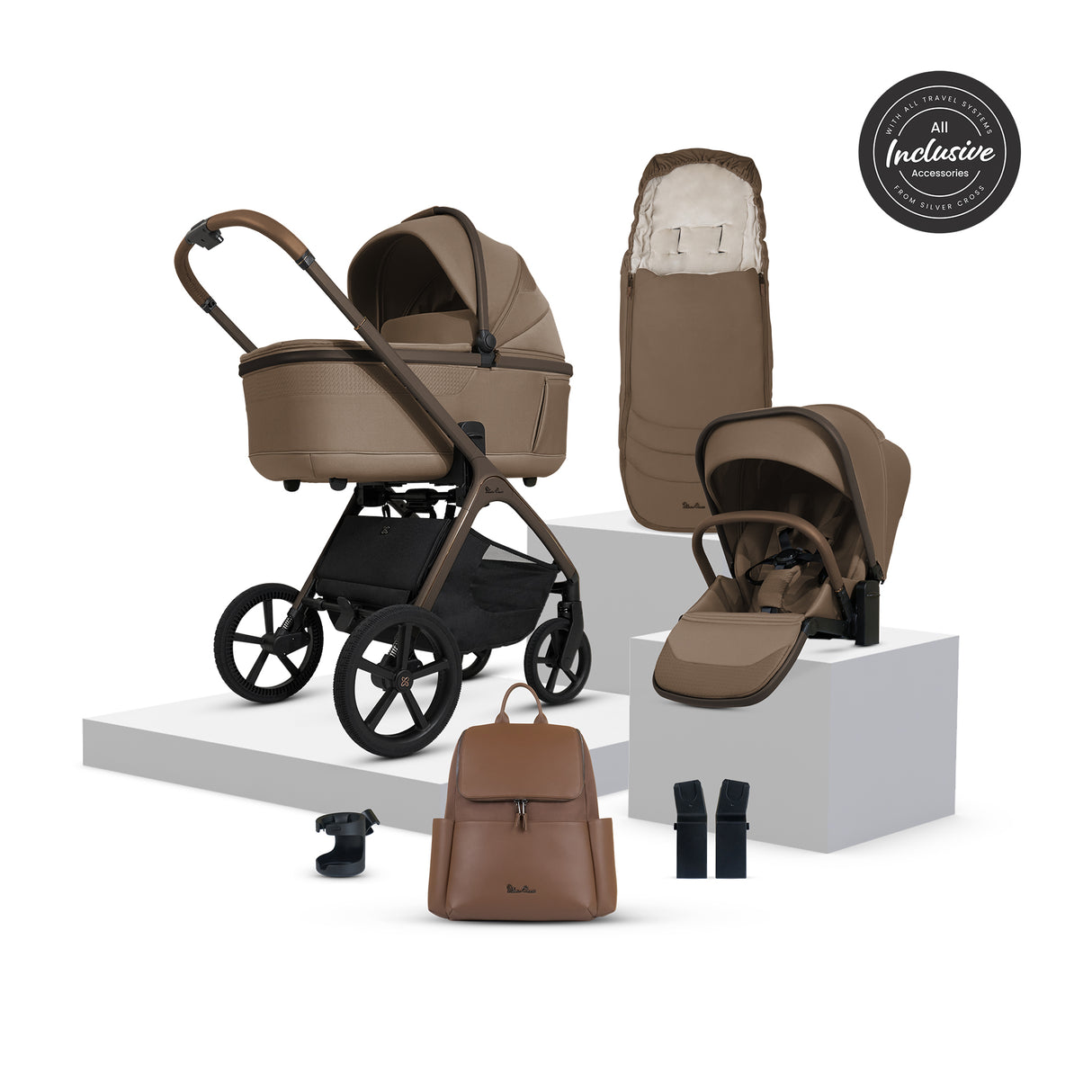 Silver Cross Cove Pushchair Bundle with Accessories - Maple